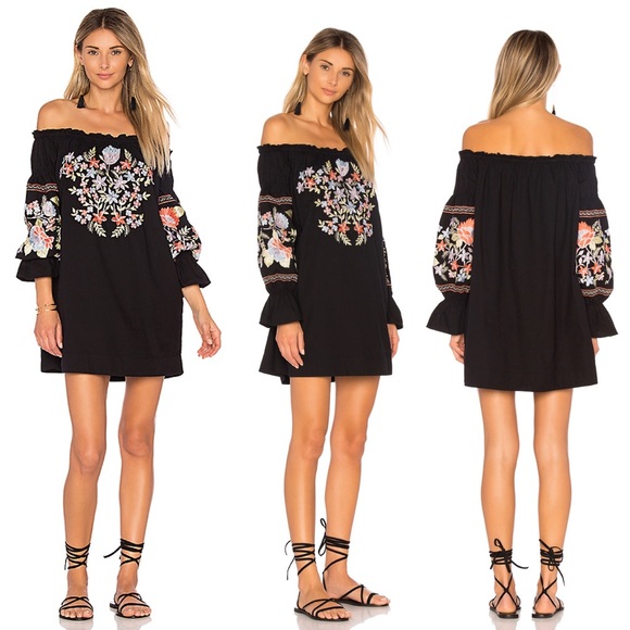 FreePeople Embroidered Off-The-Shoulder minidress - Picture 3 of 5